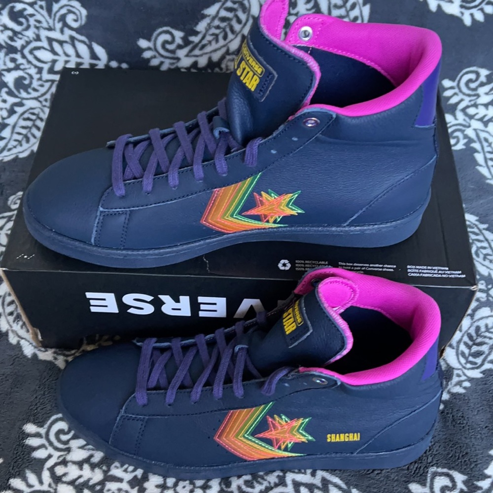 Converse Pro Leather Hi Obsidian/Hyper Magenta MEN`S - Picture 3 of 16